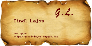 Gindl Lajos névjegykártya